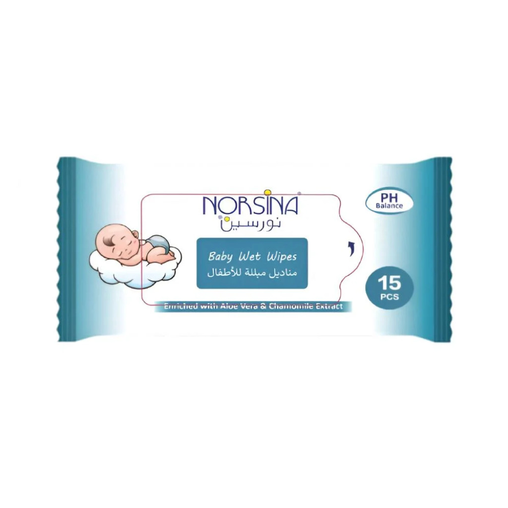 مناديل اطفال مبللة نورسين 12*15 منديل تركوازي — نورسين