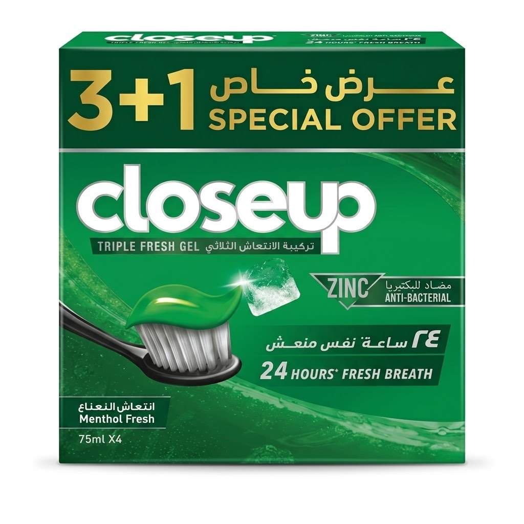 معجون اسنان كلوس اب 75 ملي * 4 بالربطة اخضر — كلوس اب