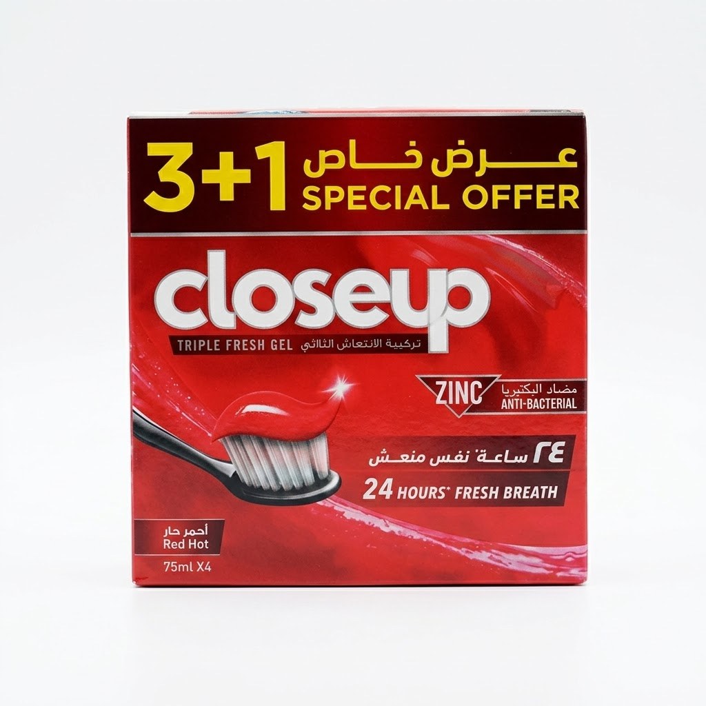 معجون اسنان كلوس اب 75 ملي * 4 ربطة احمر — كلوس اب