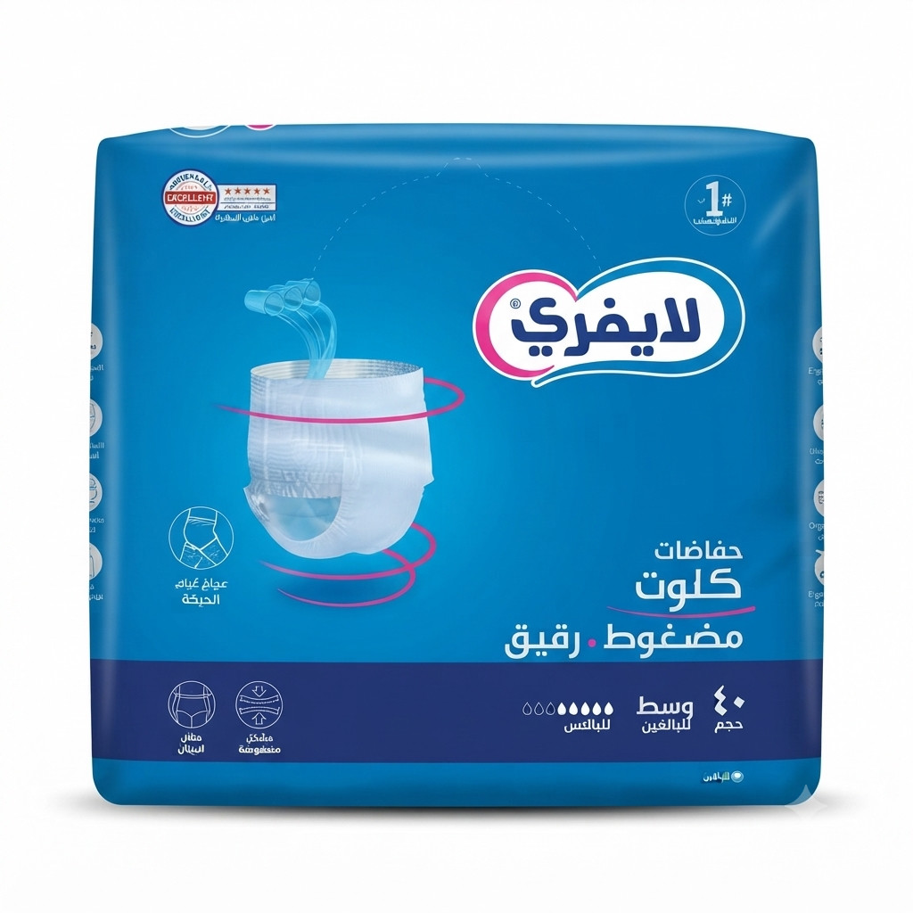 كلوت كبار السن لايفري لايفري ملمس قطني حجم متوسط شد 40