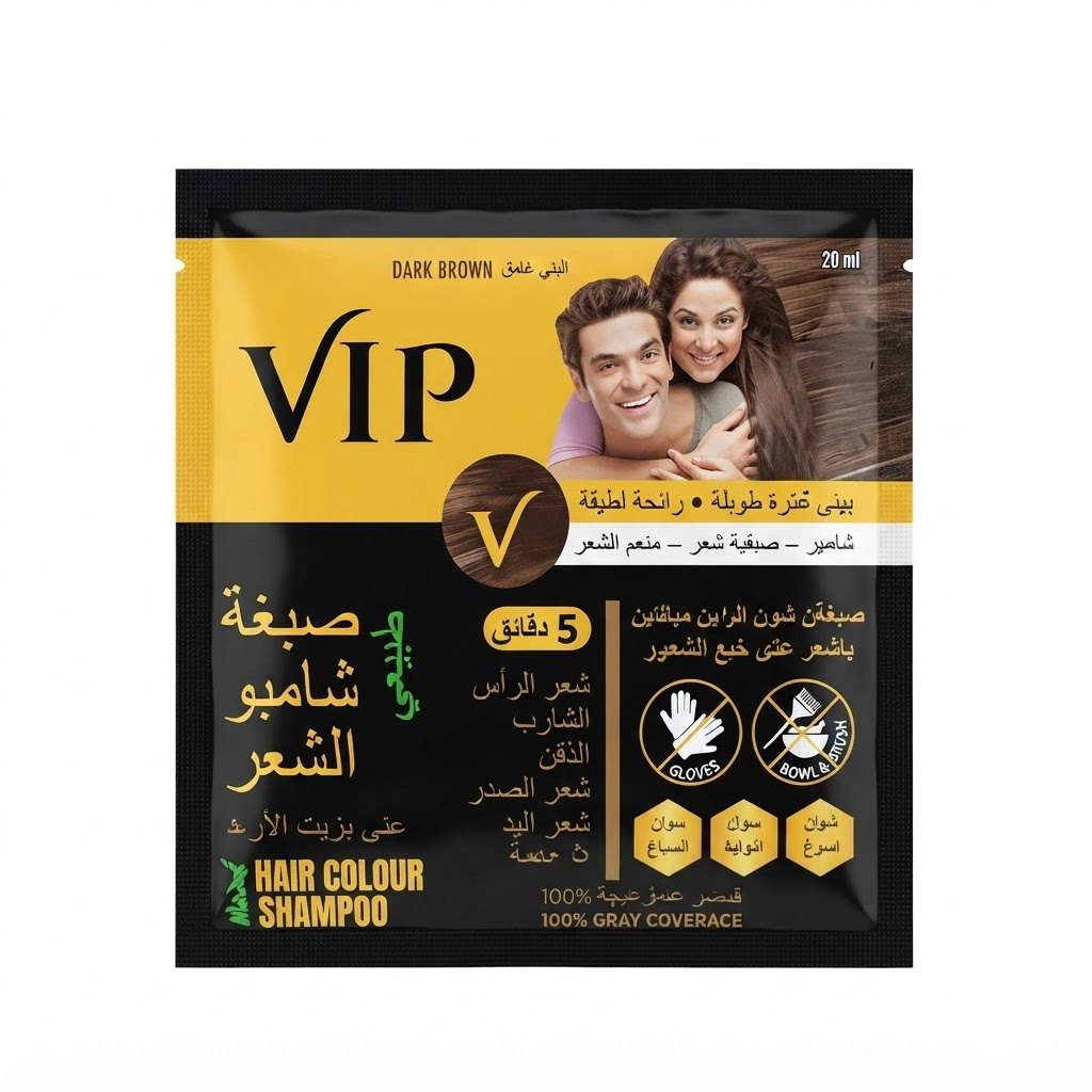 شامبو صبغة في اي بي بني غامق ضروف 5*1 — في اي بي