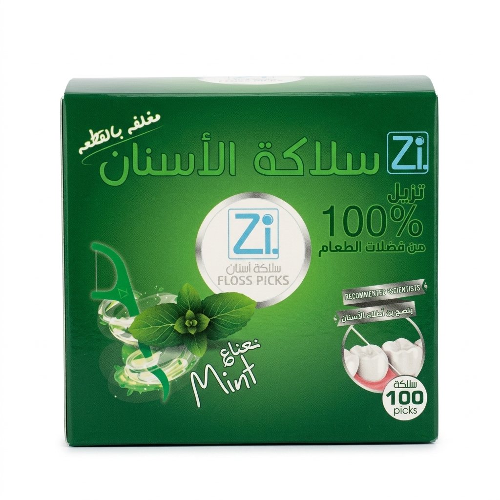 اعواد اسنان زي مع خيط نعناع شد 100 